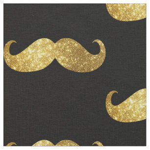 Guld- glittermustasch tyg