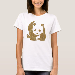 Guld- glitterpanda tee