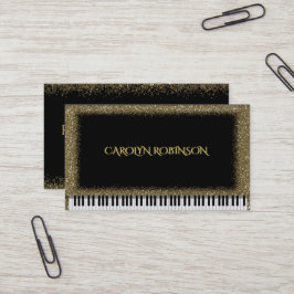 Guld- glitterpiano visitkort