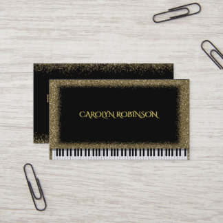 Guld- glitterpiano visitkort