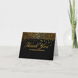 Guld Glitterränder För Att Vara Min Brudtärna Tack Kort