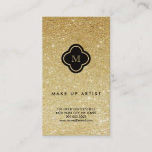 Guld- glitterSparkles chic Quatrefoil profilerar Visitkort