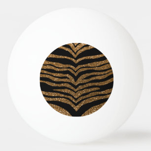 Guld- glittertigerrandar pingisboll
