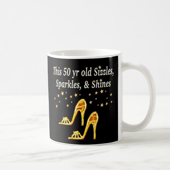 GULD GLITTERY 50:E BIRTHDAY SHOE QUEEN KAFFEMUGG (Höger)
