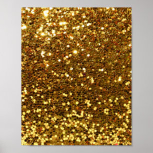 Guld Glittery Diamonds Mönster Skriv ut design Poster