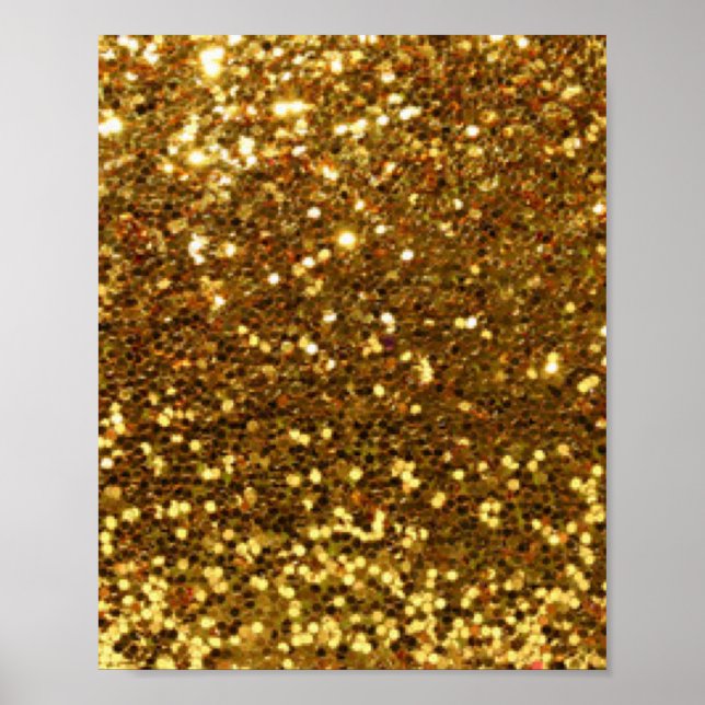 Guld Glittery Diamonds Mönster Skriv ut design Poster (Framsidan)