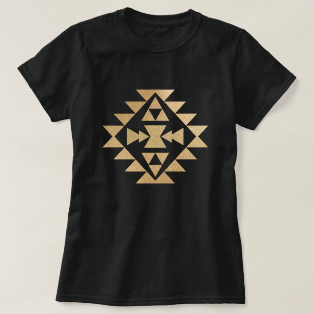 Guld Glittery Mojave Mönster T Shirt (Design framsida)