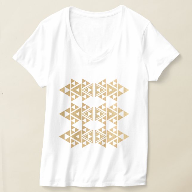 Guld Glittery Mojave Mönster T Shirt (Laydown)