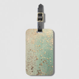 Guld Glittery Stardust on Sea Grönt Bagagebricka