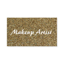 Guld Glittrande Glitter Smink Artist Namnkort