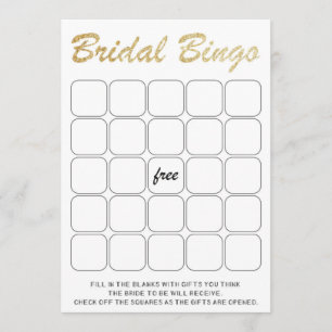 Guld glittrande möhippa bingo-spel inbjudningar