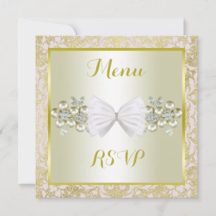 Guld Glittrar, Diamant Blommiga Ädelstenar & Meny