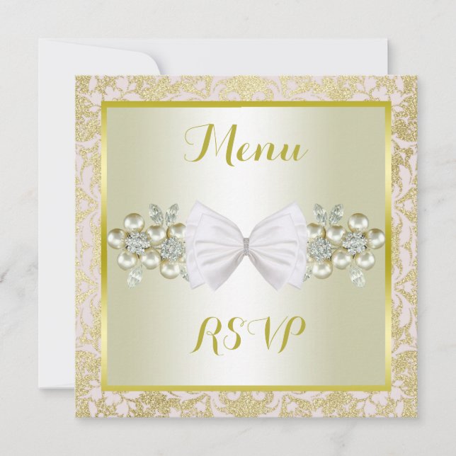 Guld Glittrar, Diamant Blommiga Ädelstenar & Meny  (Framsida)