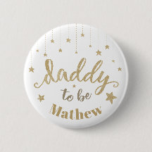 Guld Glittrar Lilla Stjärna Baby Shower Pappa på v