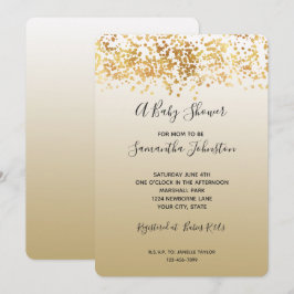 Guld Glittrig Konfetti Ombre Baby Shower Inbjudningar
