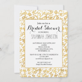 Guld Glitz Abstrakt Squiggles möhippa Inbjudningar