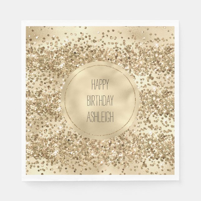 Guld Glitz Glitter Gnistra  Confetti Pappersservett (Framsidan)