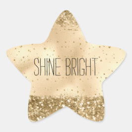 Guld Glitz Glitter Gnistra Confetti Stjärnformat Klistermärke