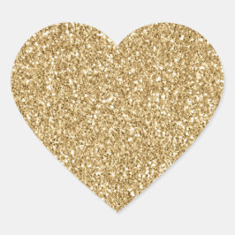 Guld Glitz Glitter Hjärtformat Klistermärke