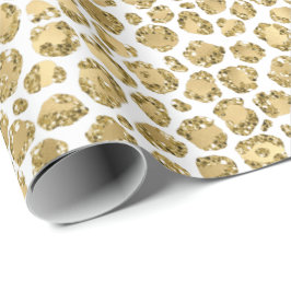Guld Glitz Glitter Leopard Presentpapper