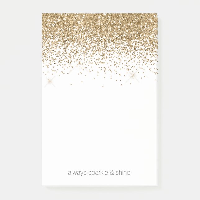 Guld Glitz Glitter Post-it Block (Framsida)