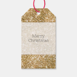 Guld Glitz Glitter Presentetikett