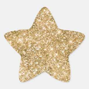 Guld Glitz Glitter Stjärnformat Klistermärke