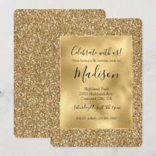Guld Glitz Snyggt Glam Glitter Inbjudningar