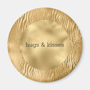 Guld Glitz Zebra-personlig citat Magnet