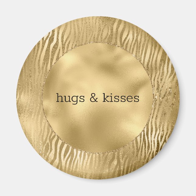 Guld Glitz Zebra-personlig citat Magnet (Framsidan)