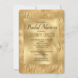 Guld Glitz Zebra tryck Möhippa Inbjudningar