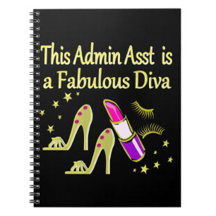 GULD GLITZY ADMIN ASSISTANT DIVA DESIGN ANTECKNINGSBOK MED SPIRAL