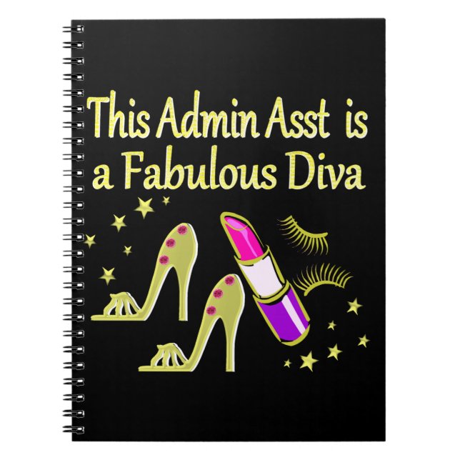 GULD GLITZY ADMIN ASSISTANT DIVA DESIGN ANTECKNINGSBOK MED SPIRAL (Framsidan)