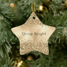 Guld Glitzy Confetti Glitter Gnistra Julgransprydnad Keramik