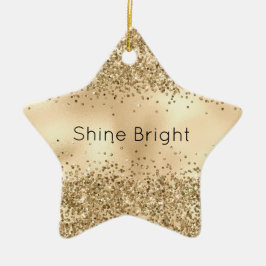 Guld Glitzy Confetti Glitter Gnistra Julgransprydnad Keramik