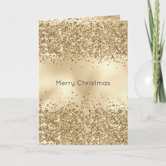 Guld Glitzy Confetti Glitter Gnistra Kort (Framsida)
