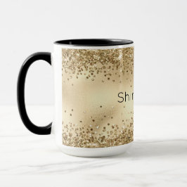 Guld Glitzy Confetti Glitter Gnistra     Mugg