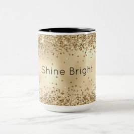 Guld Glitzy Confetti Glitter Gnistra     Mugg