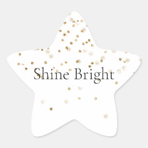 Guld Glitzy Confetti Gnistra Stjärnformat Klistermärke