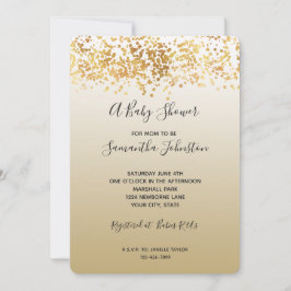 Guld Glitzy Confetti Ombre Baby Shower Inbjudningar