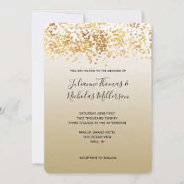 Guld Glitzy Confetti Ombre Bröllop Inbjudningar