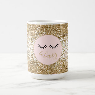 Guld Glitzy Glam Gnistra Glitter Eyelash Kaffemugg