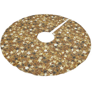 Guld Glitzy Glam Gnistra Stars Julgransmatta Borstad Polyester