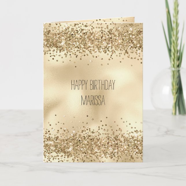 Guld Glitzy Glitter Gnistra Confetti       Kort (Framsida)