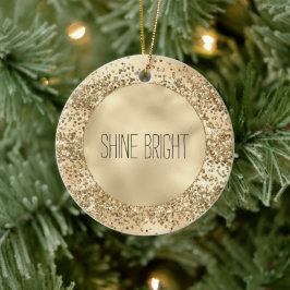 Guld Glitzy Glitter Gnistra Confetti Shine    Julgransprydnad Keramik