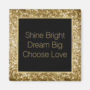 Guld Glitzy Glitter Gnistra Magnet