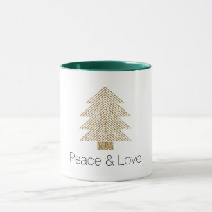 Guld Glitzy Glitter Julgran Mugg
