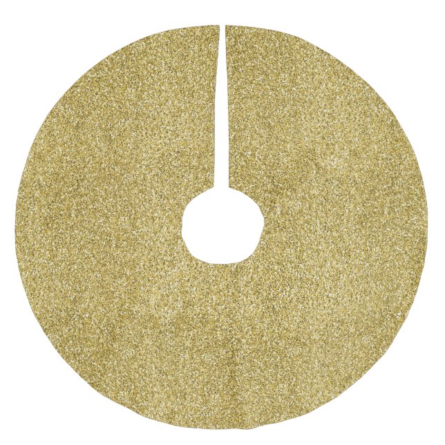 Guld Glitzy Glitter Julgransmatta Borstad Polyester (Framsidan)