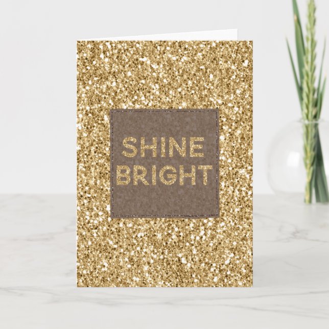 Guld Glitzy Glitter Shine Bright Kort (Framsida)