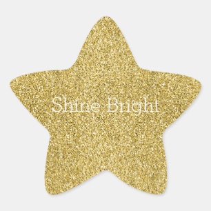 Guld Glitzy Glitter Stjärnformat Klistermärke